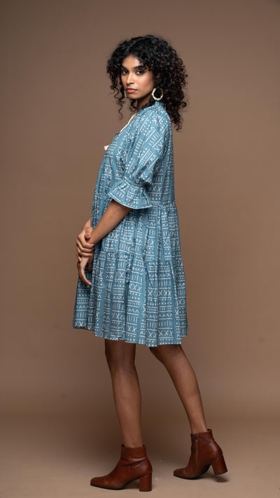 Pure Bliss Short Boho Dress in Back to Basics Pattern