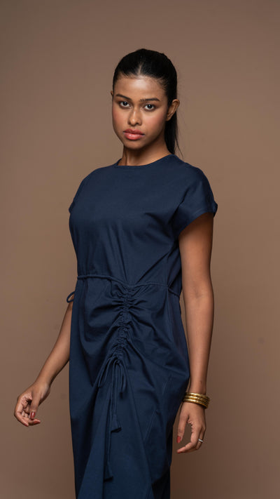 Wings & Strings Jersey Dress - Navy Blue