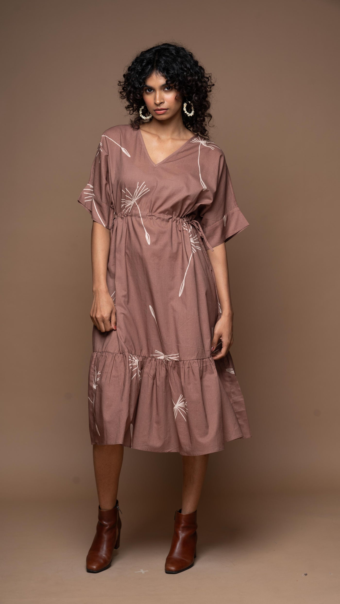 Effortless Chic Midi in 'In Retrospect' Dandelion Pattern