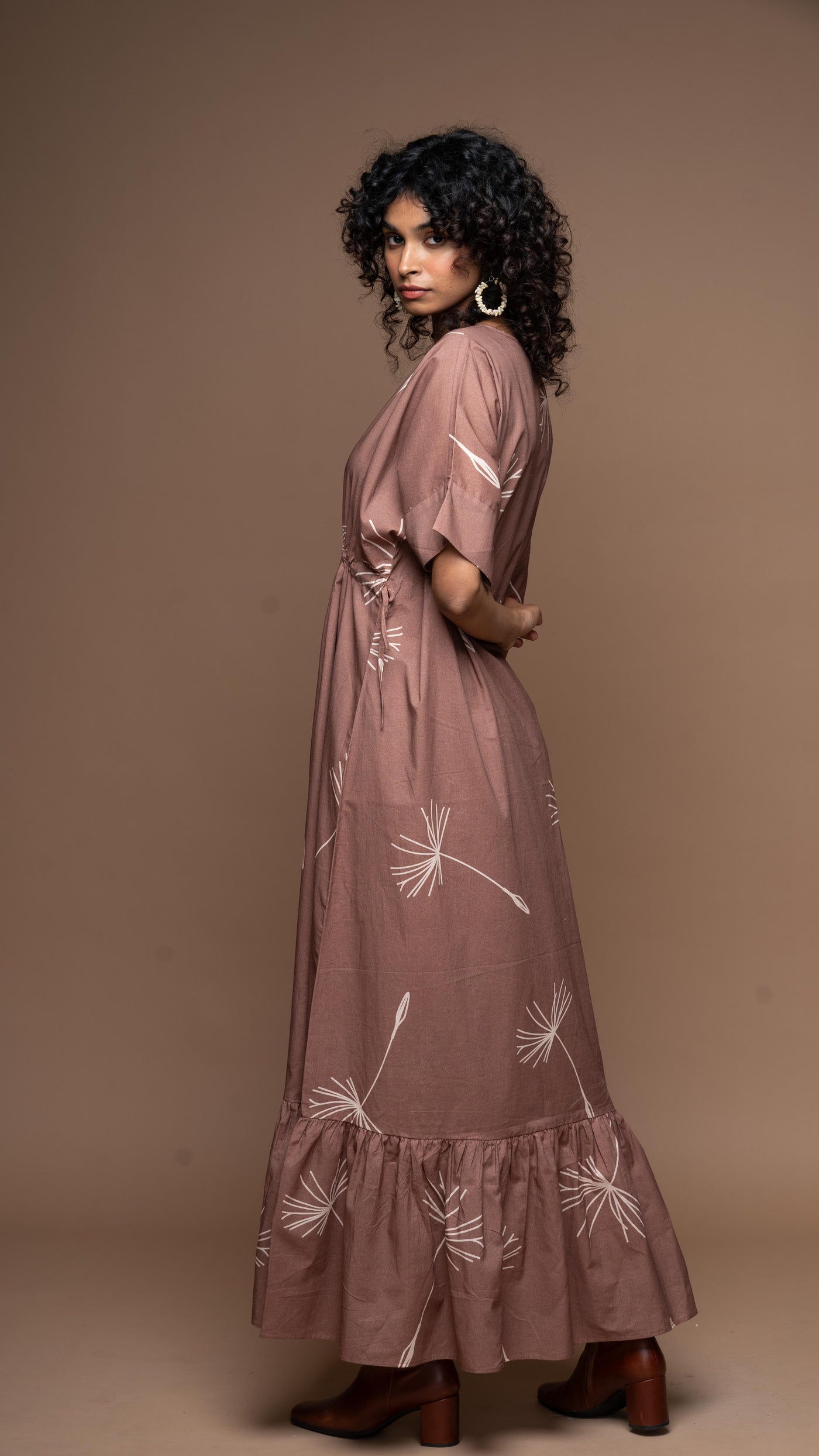 Effortless Chic Long Maxi Dress in 'In Retrospect' Dandelion Pattern