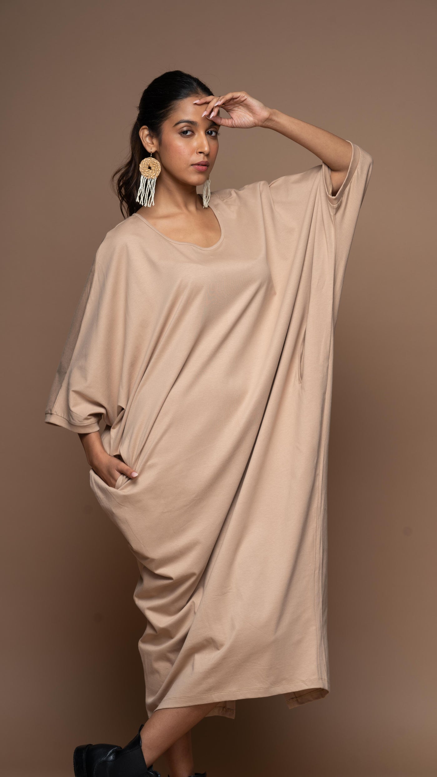 Wings of Style Jersey Dress - Champagne