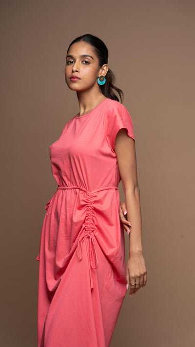 Wings & Strings Jersey Dress - Fuchsia