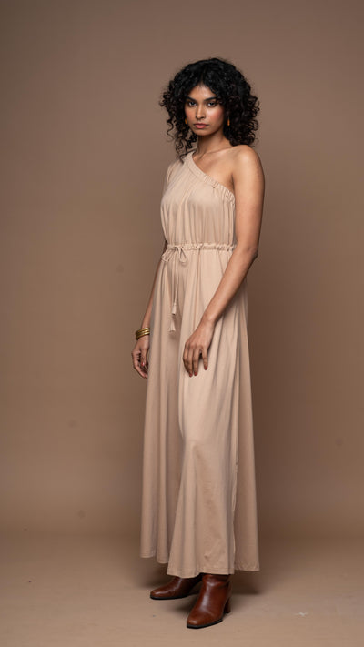 One Side Story Jumpsuit in Beige