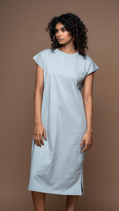 Tri-Cut Comfort Jersey Dress - Blue Gray