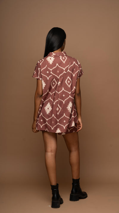 Mauve Reverie Co-ord Shorts Set in Moroccan Dreams Pattern