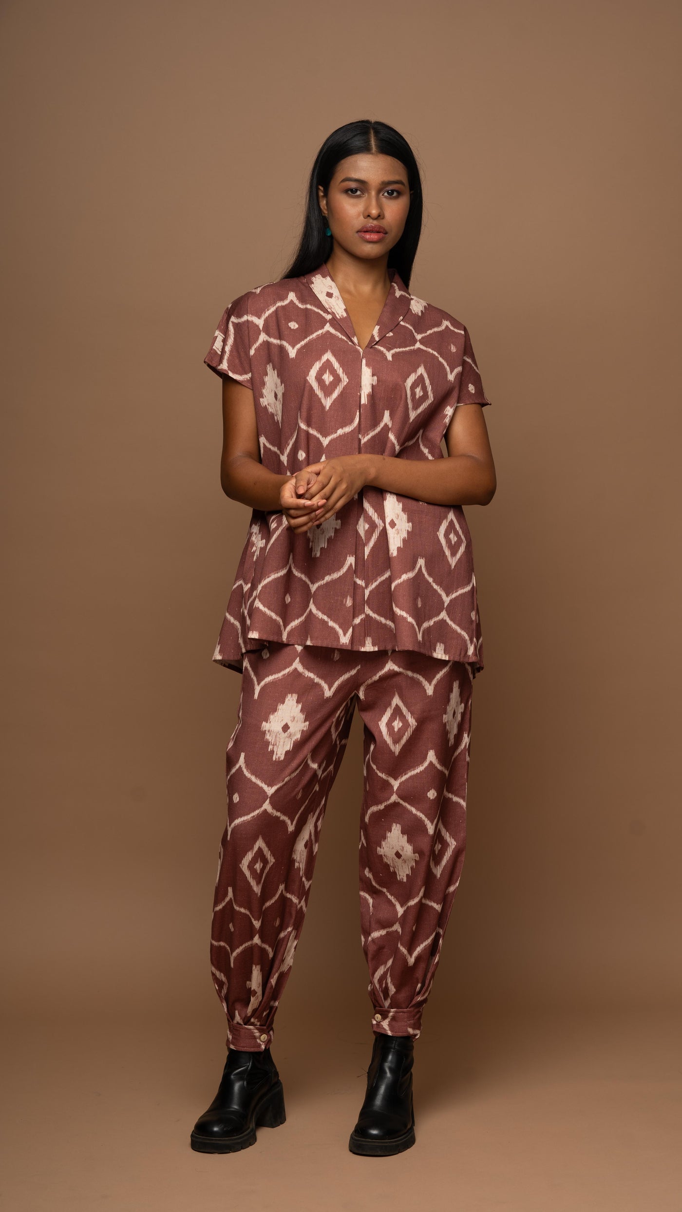 Mauve Reverie Co-ord Pants Set in Moroccan Dreams Pattern