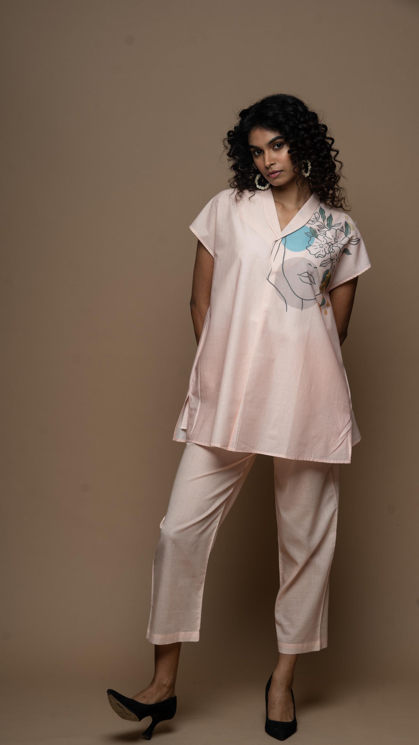 Soft Blush Contemplative Muse: Co-ord Pants Set