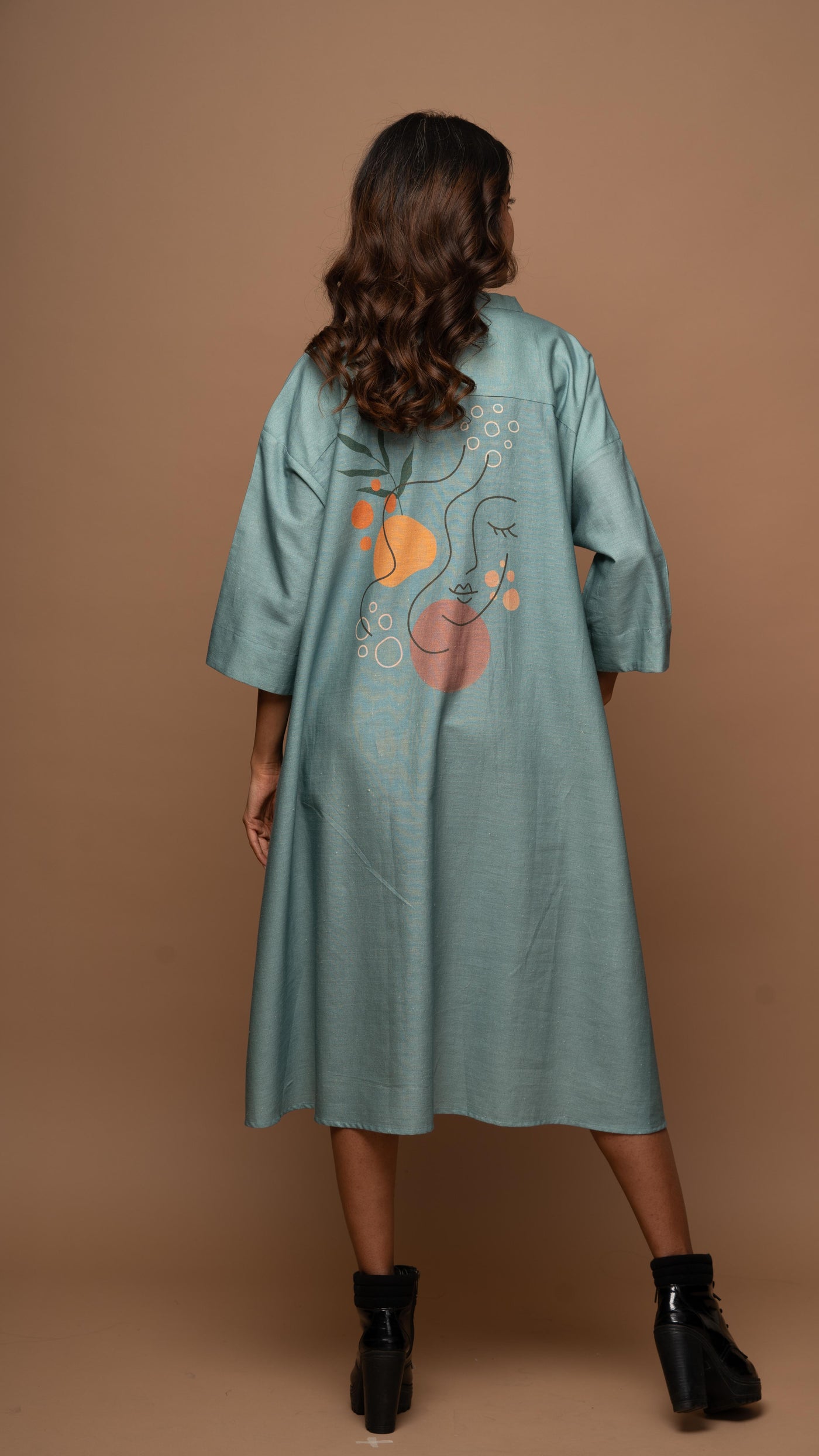 Pale Blue Peaceful Pause Shirt Dress