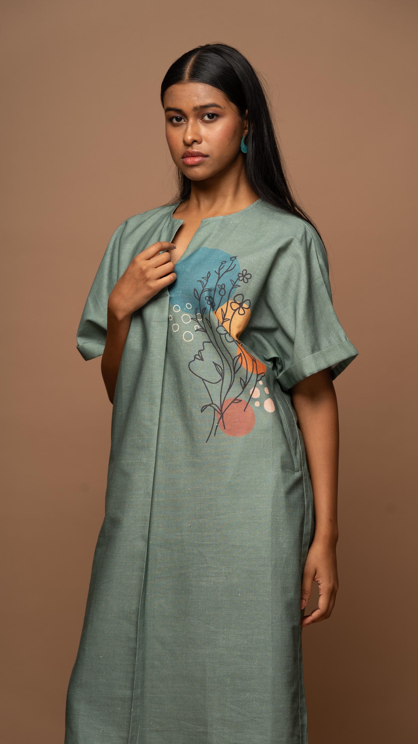 Dusky Sage Grow With Grace Shirt Dress