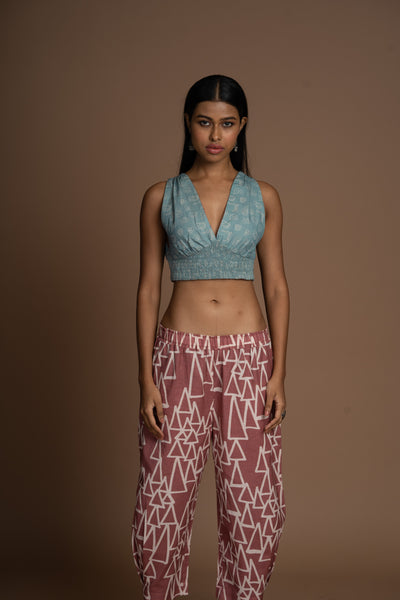 Sage Blue Reversible Plunge Panache Bralette