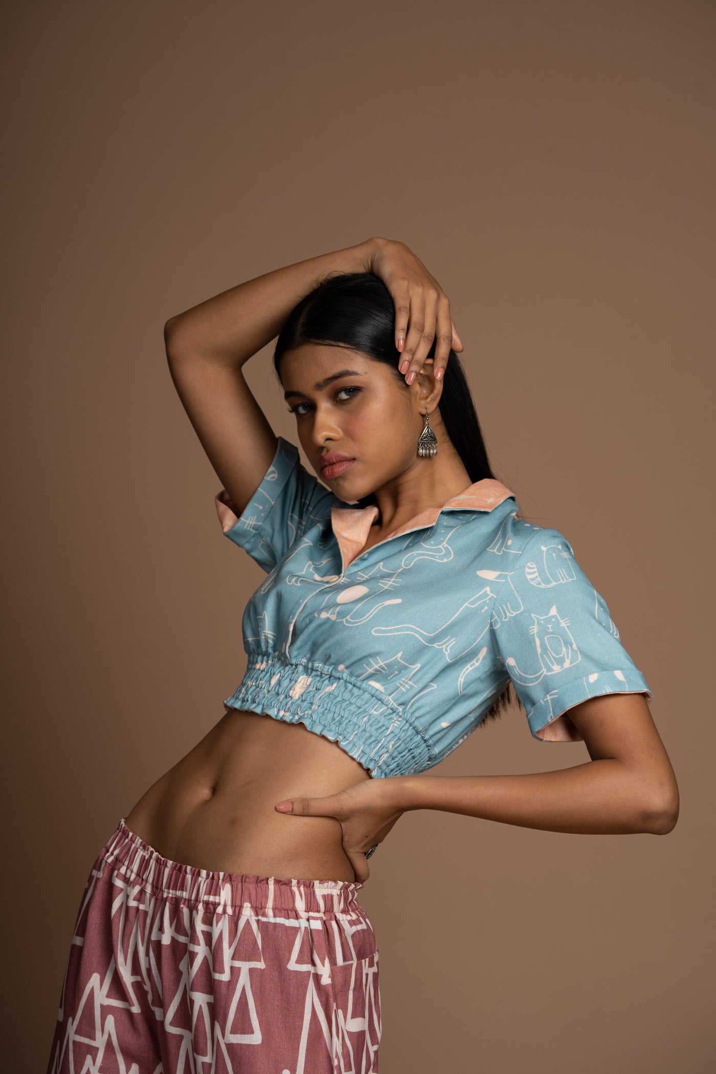Blue Reversible Happy Collar Bralette