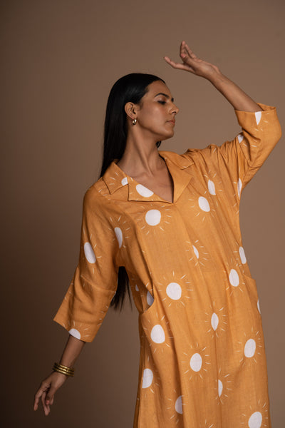 Mustard Fira Kurta in Sunshines on Pattern