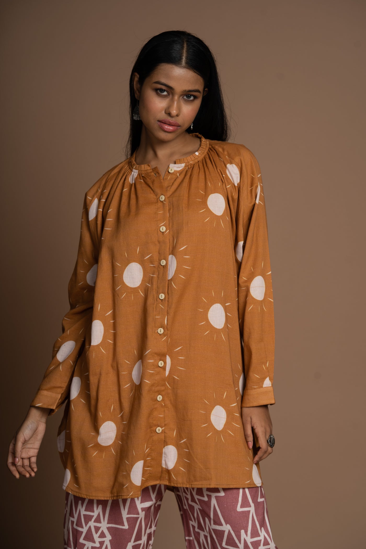 Mustard Muse Kurta in Sunshines On Pattern