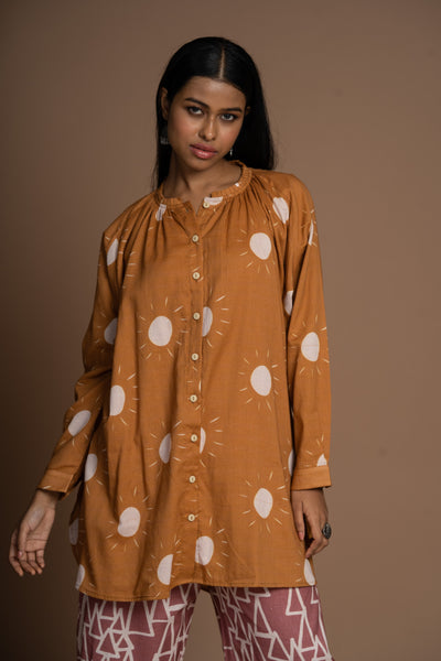 Mustard Muse Kurta in Sunshines On Pattern