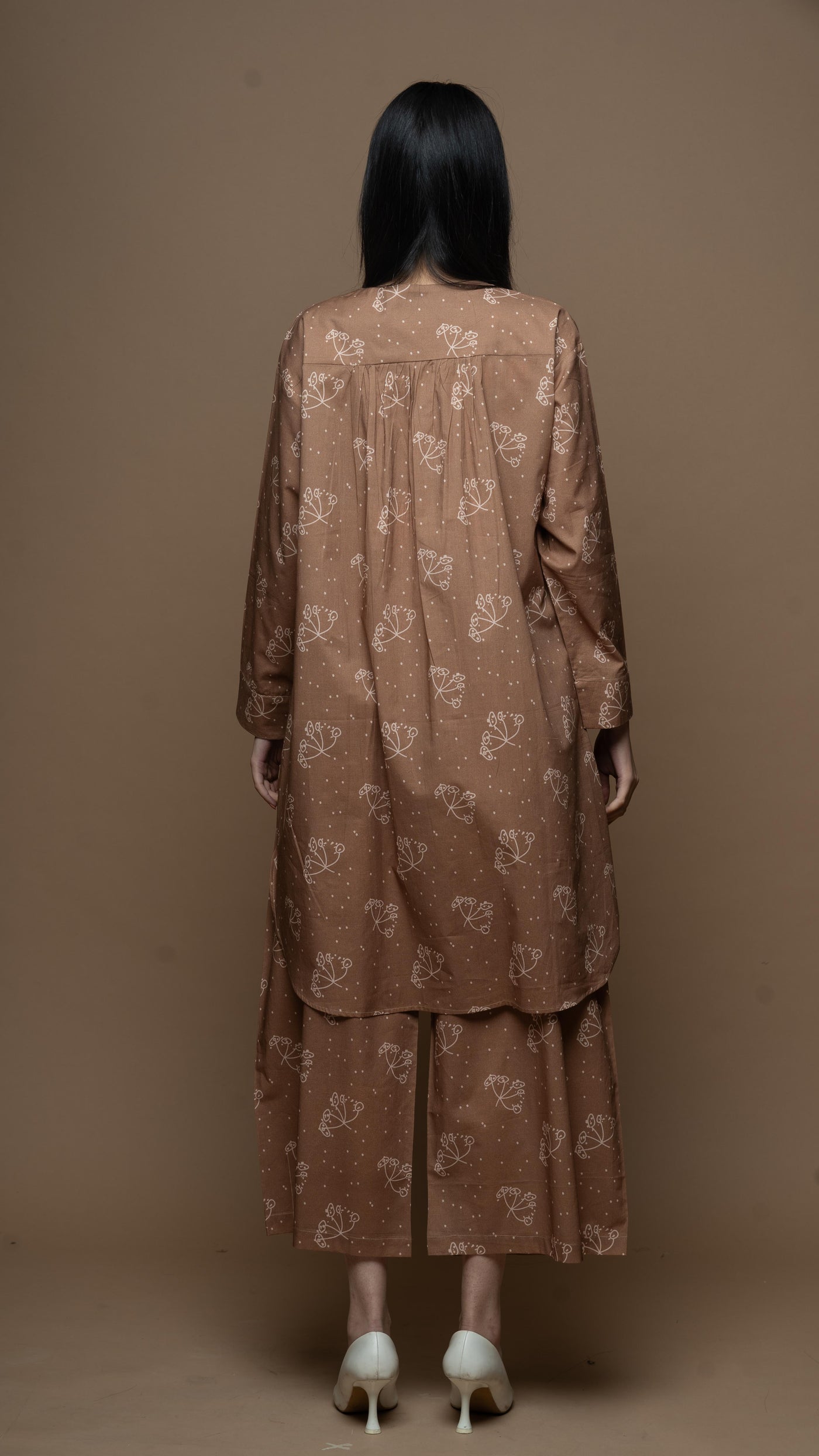Brown Muse Co-ord Kurta Set in Aroma Everywhere Pattern