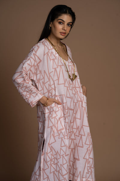 Blush Lana Kurta in the struggle and Joy Pattern