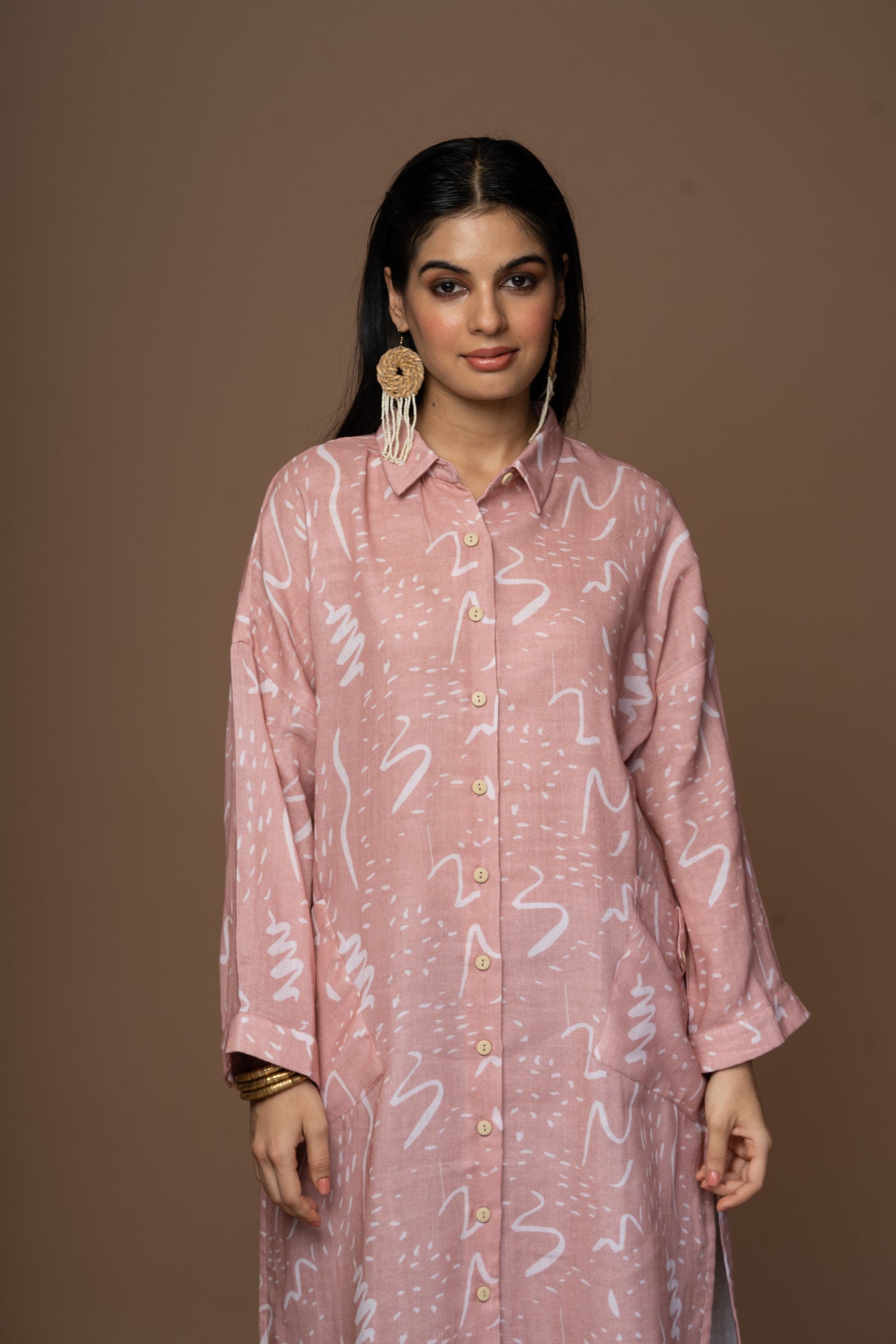 Blush Lira Kurta in Notes and Scribbles Pattern