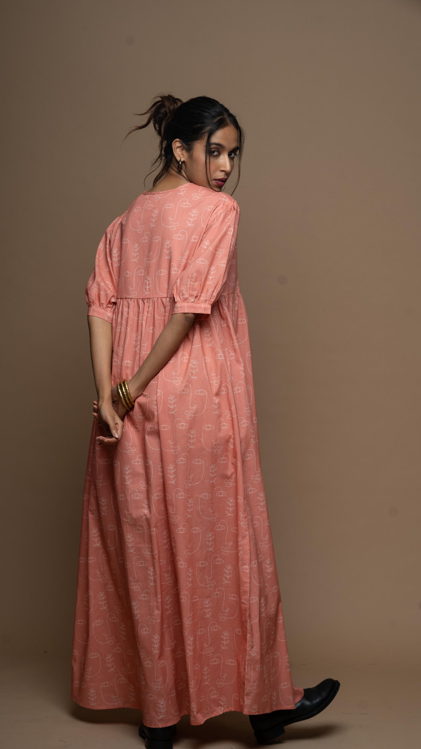 Classic Summer Long Maxi Dress in Growing Thoughts Pattern