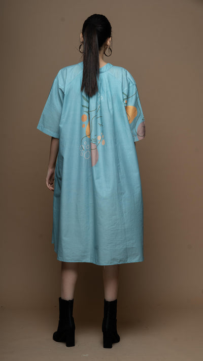 Soft Blue Peaceful Pause Shirt Dress