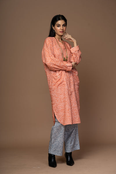 Terracotta Vero Kurta in Faraway Land Pattern