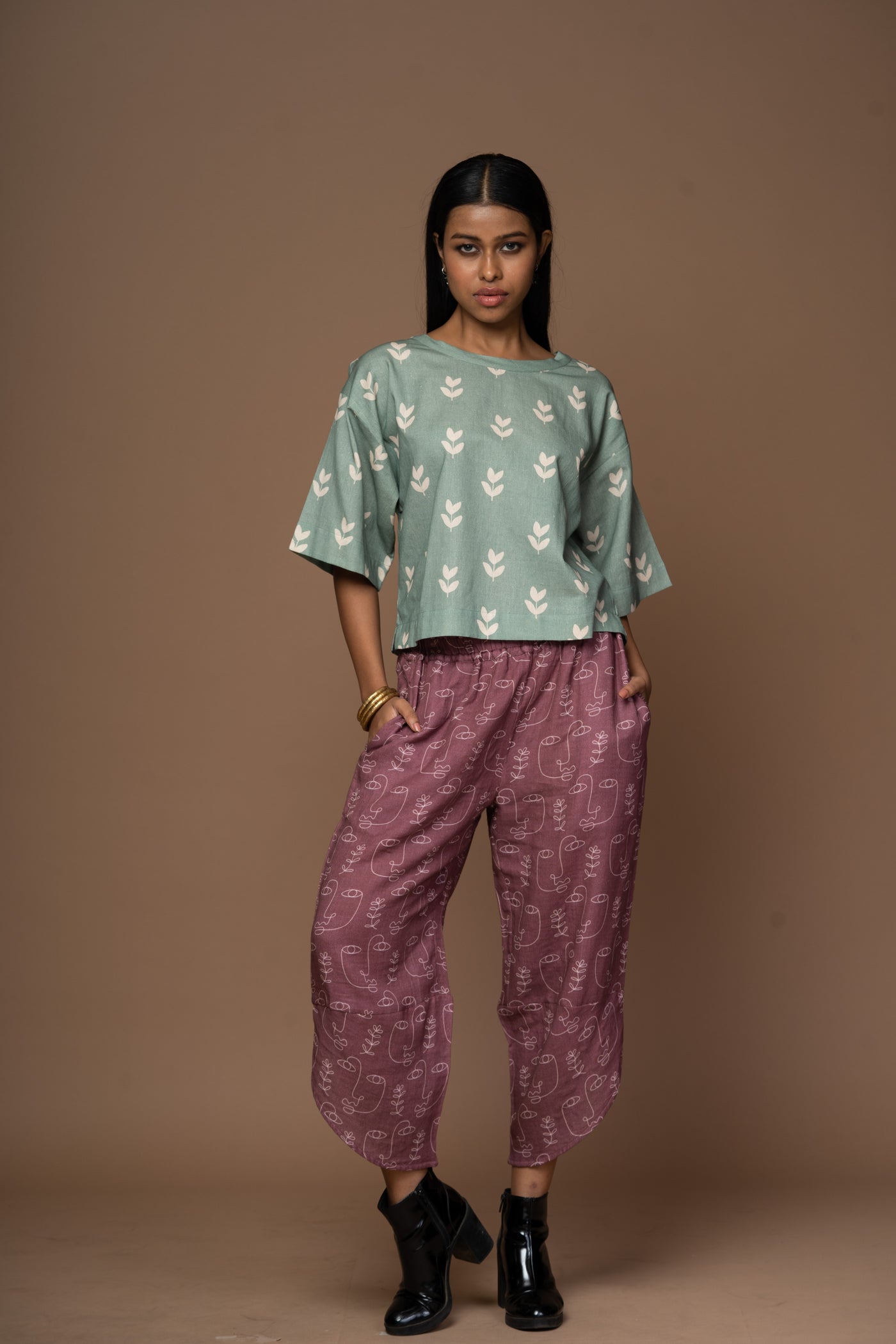 Petal Joy Pants in Growing Thoughts Pattern