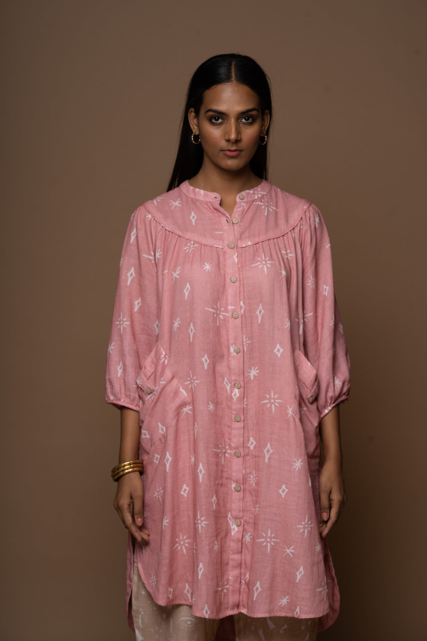 Dusty Pink Nova Kurta in All my friends Pattern