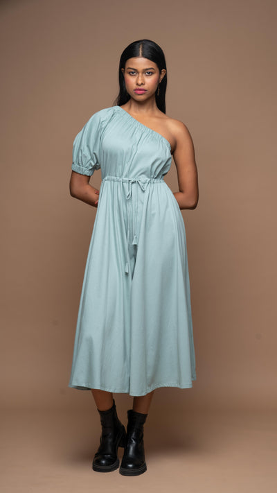 One Side Story Jumpsuit in Dusty Sage