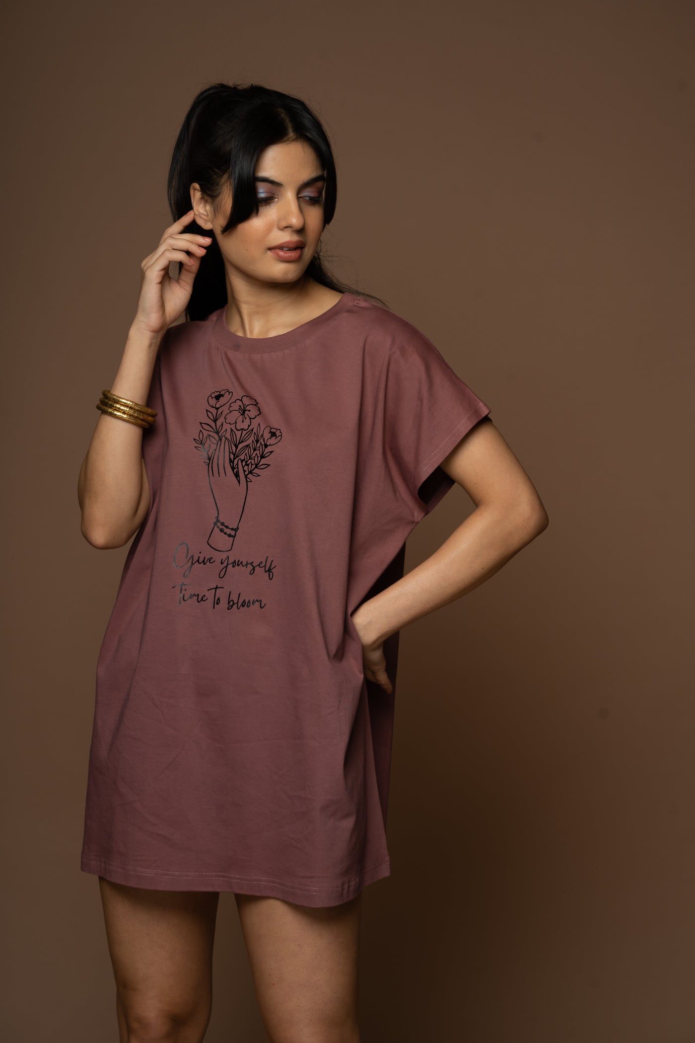 Give yourself time to Bloom - Tshirt Dress