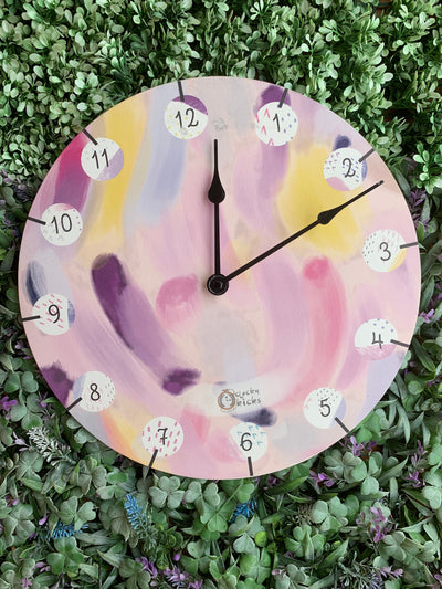 Painter's Palette Clock - Lilac