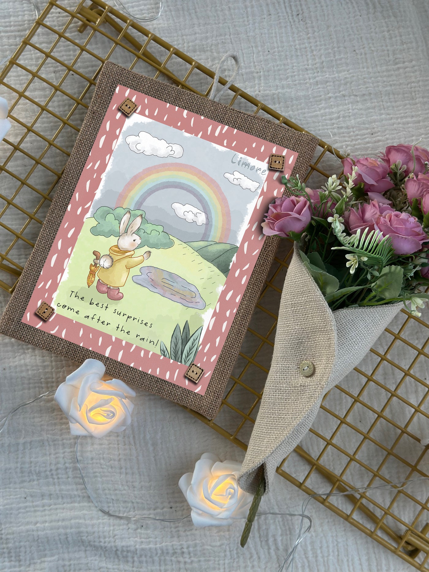 Bunny & the Rainbow Wall Art