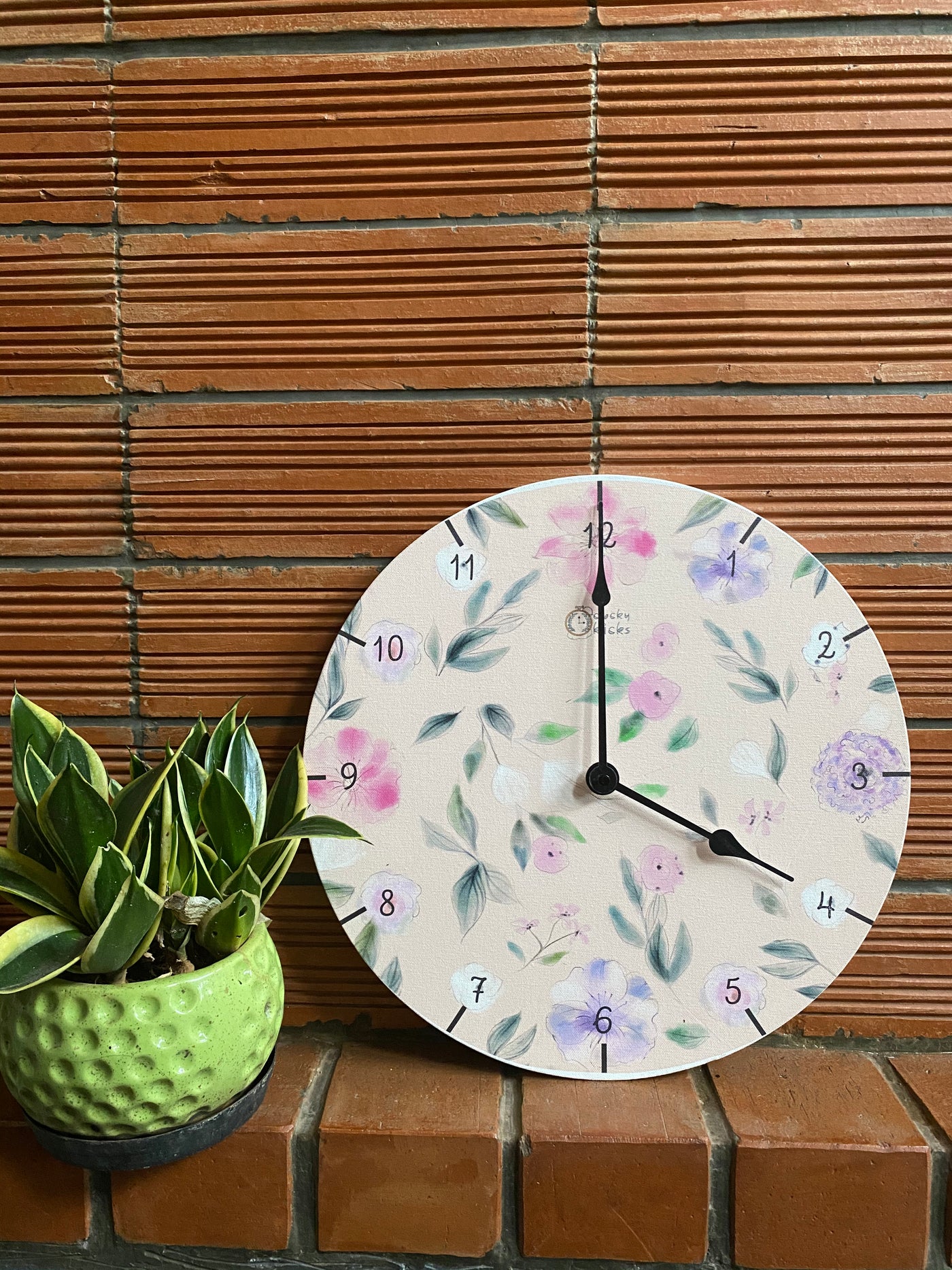 Blush Bella Flora Clock