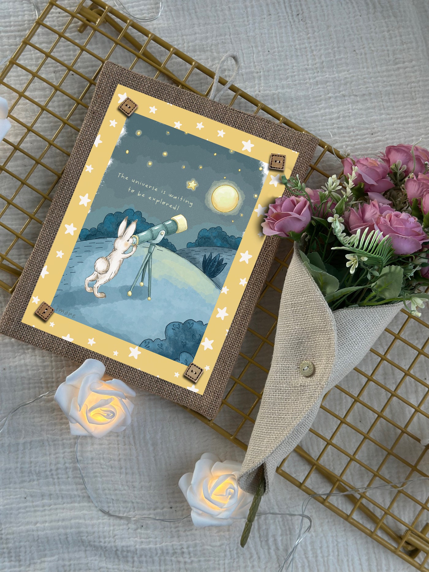 Little Astronomer Bunny Wall Art