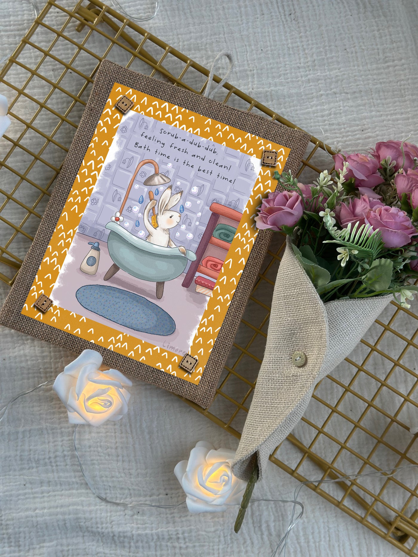 Bunny’s Bath Time Wall Art