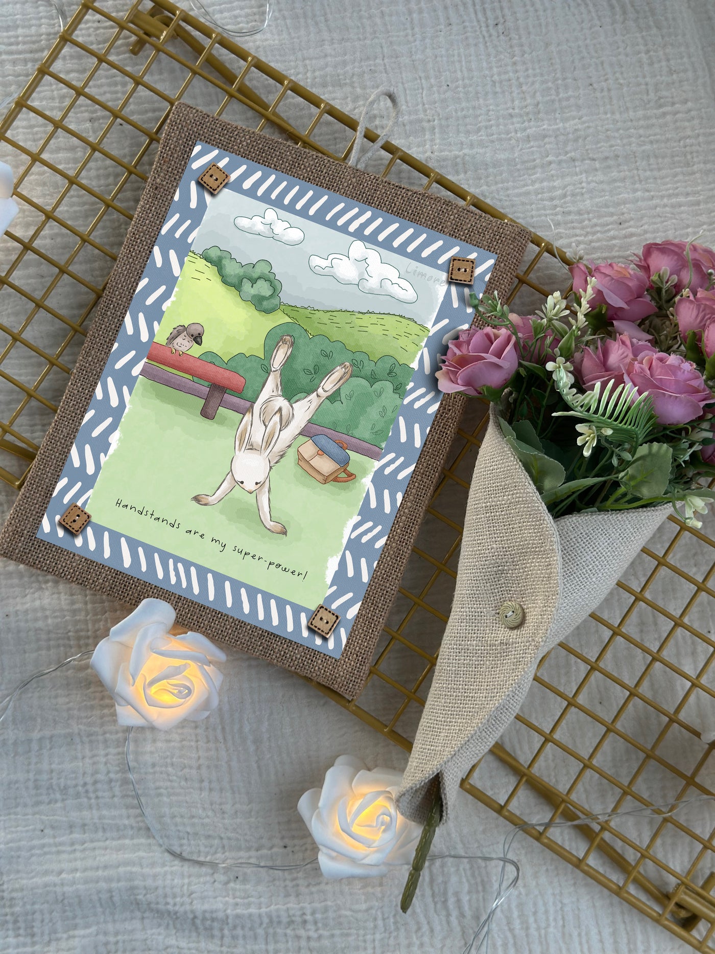 Super Bunny Handstand Wall Art