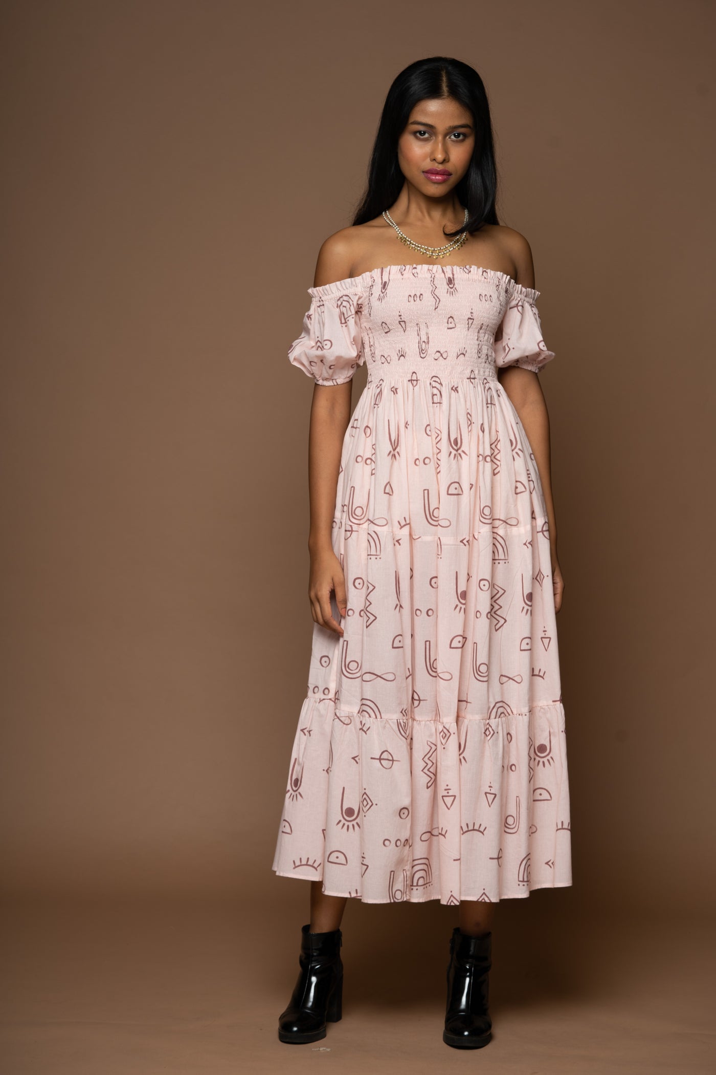 Dusk Delight Long Dress in As boho as it gets Pattern