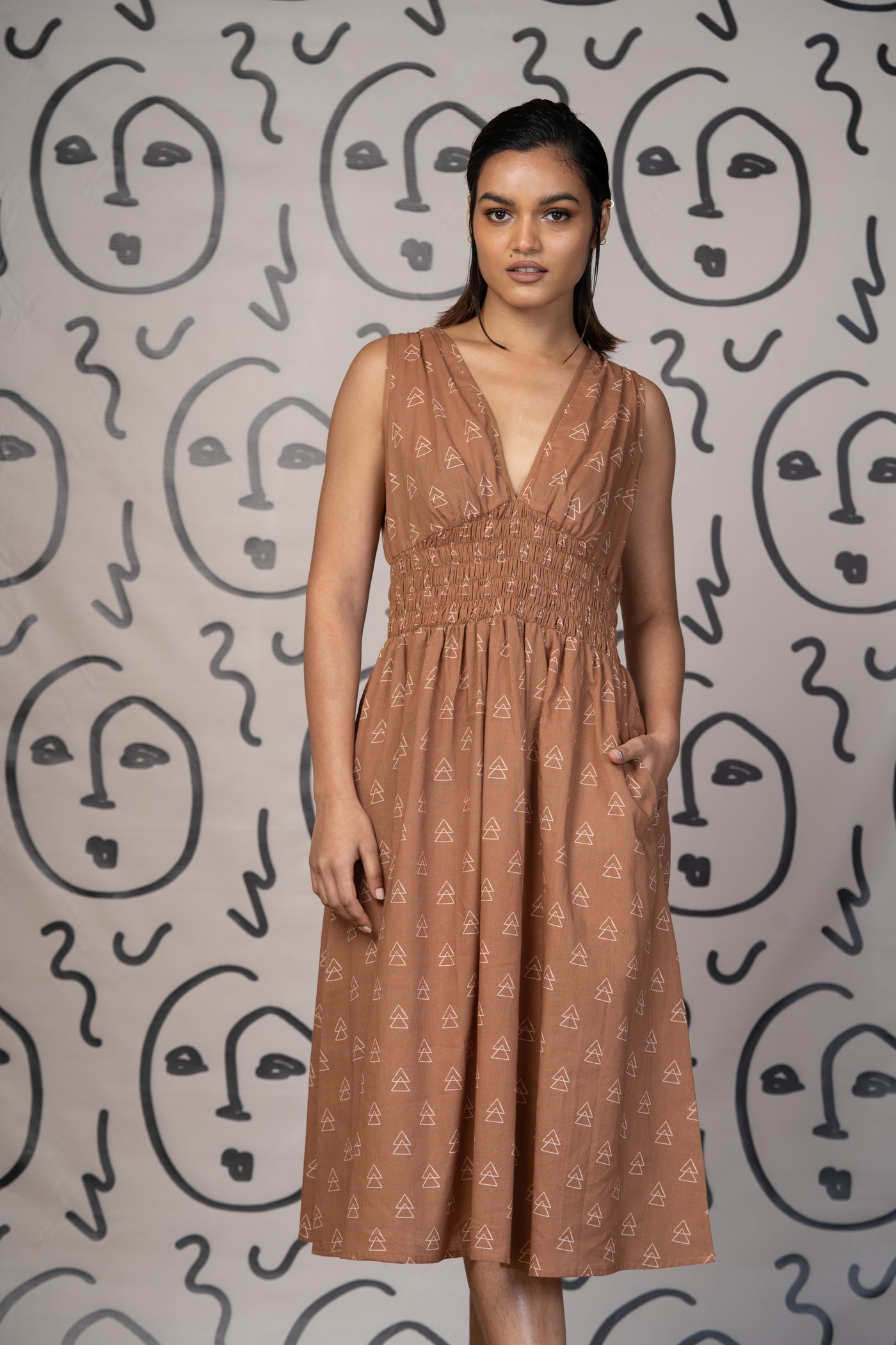 Daring Depths Midi Dress in Part of You Pattern