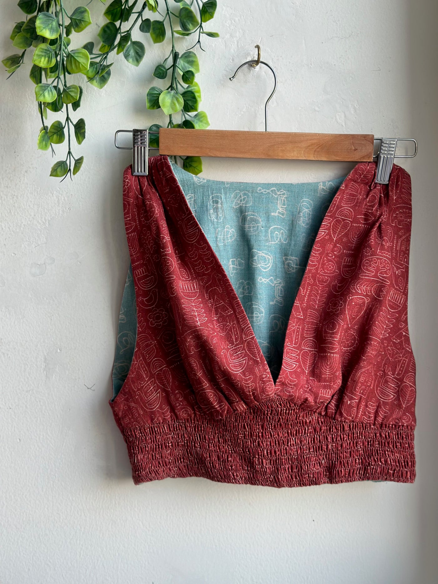 Sage Blue Reversible Plunge Panache Bralette