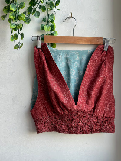 Sage Blue Reversible Plunge Panache Bralette