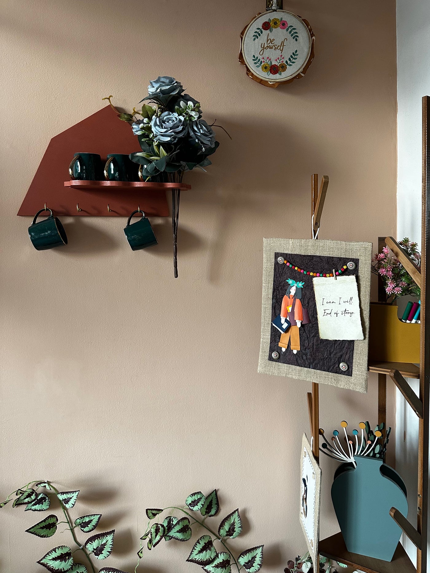 Copper Decagon Split Wall Shelf