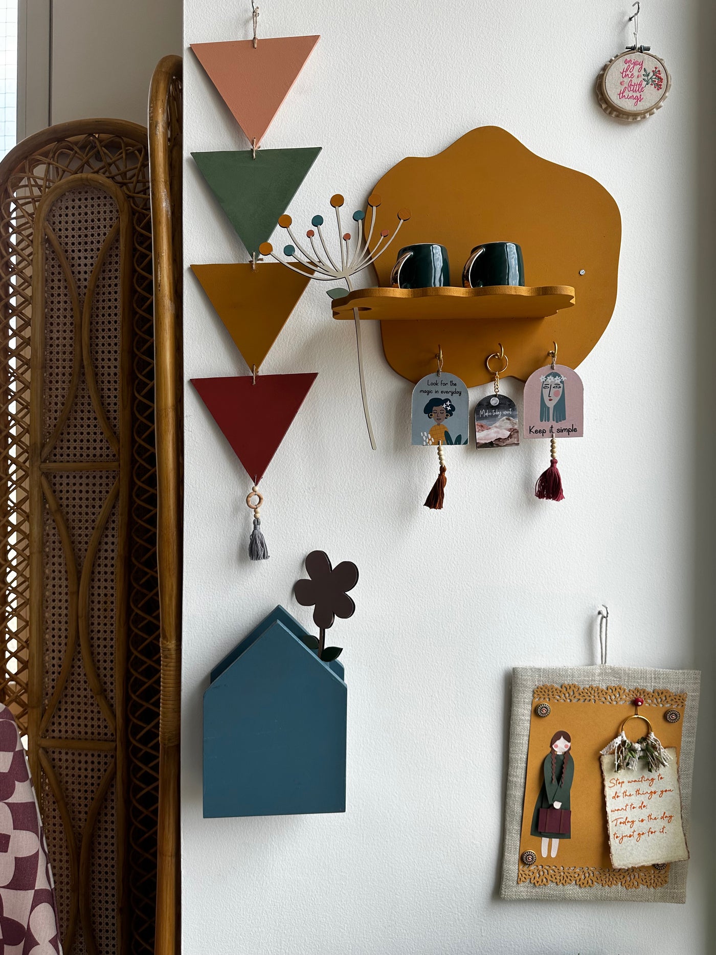 Mustard Curvy Pebble Wall Shelf