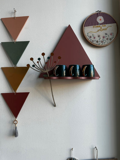 Rose Gold Triangle Trove Wall Shelf