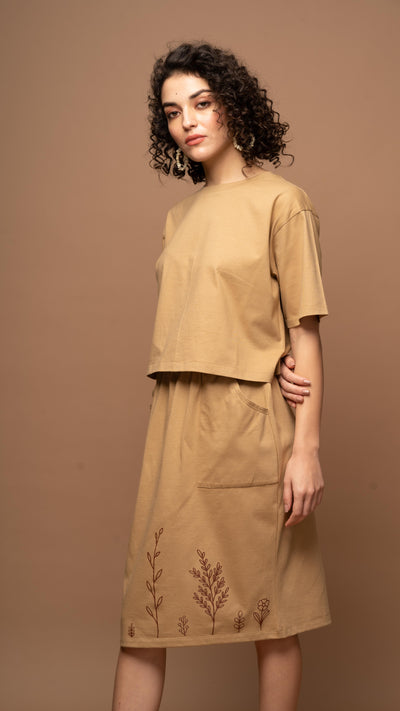 Sands & Leaves - Beige Skirt Co-ord