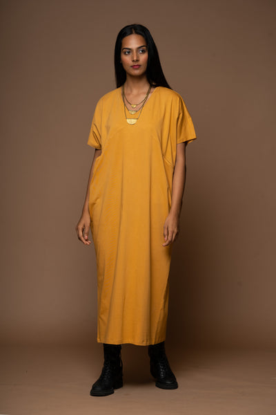 Sunny Days Jersey Dress - Mustard