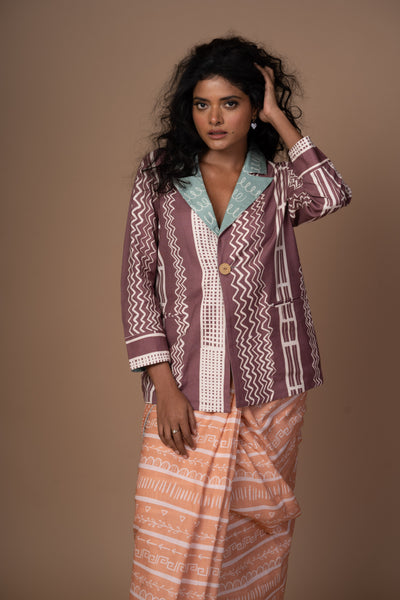 Waves & Whimsy Reversible Short Trench Coat