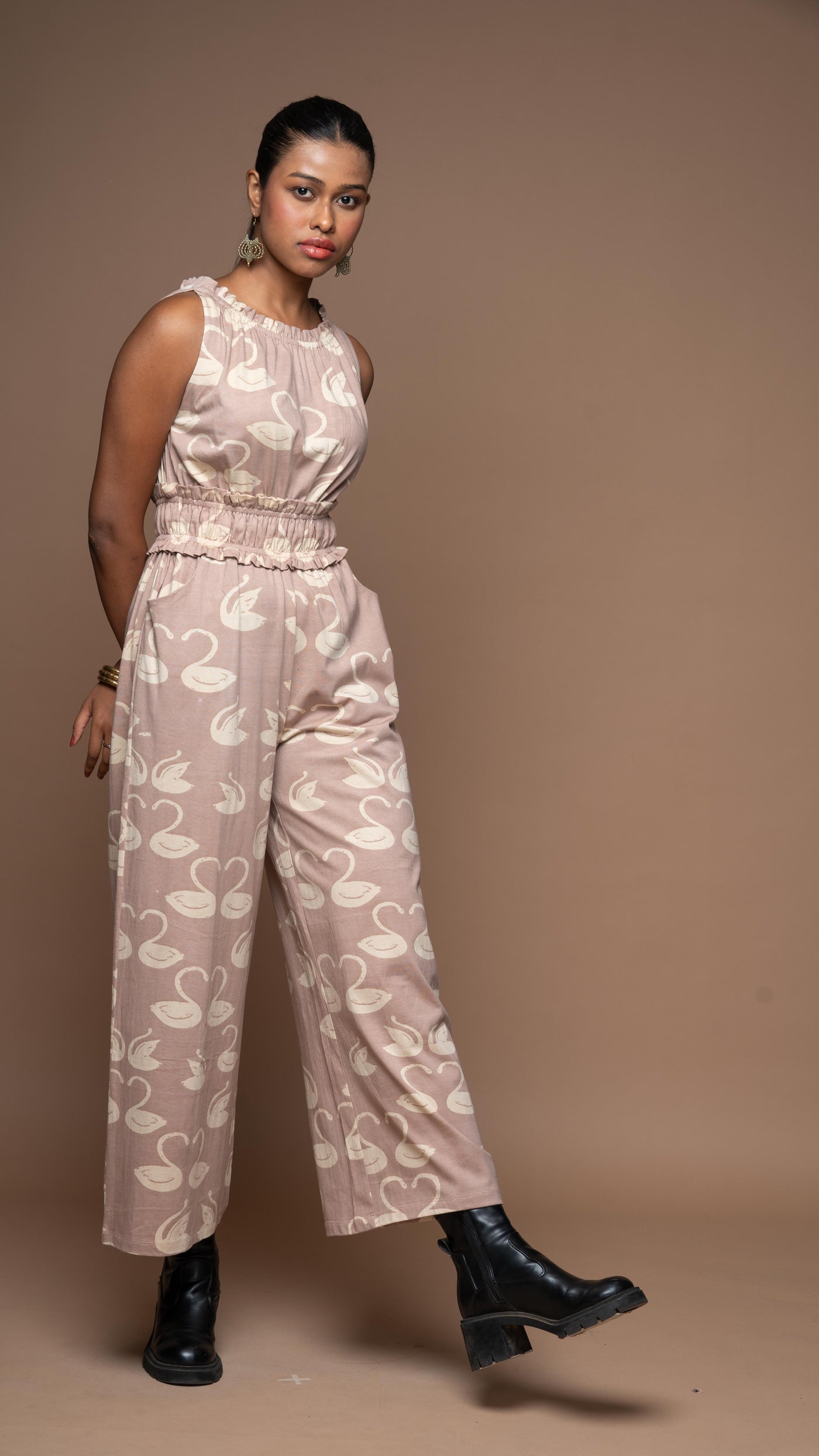 Boatneck Beauty Jumpsuit in You and me Pattern