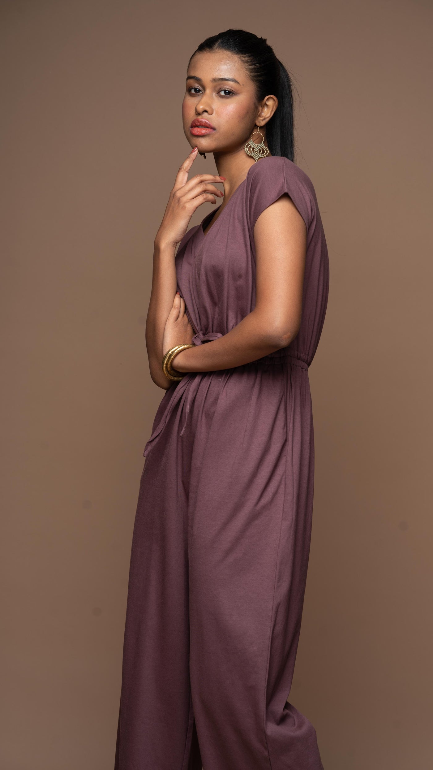 Knot me up Jumpsuit in muted Plum