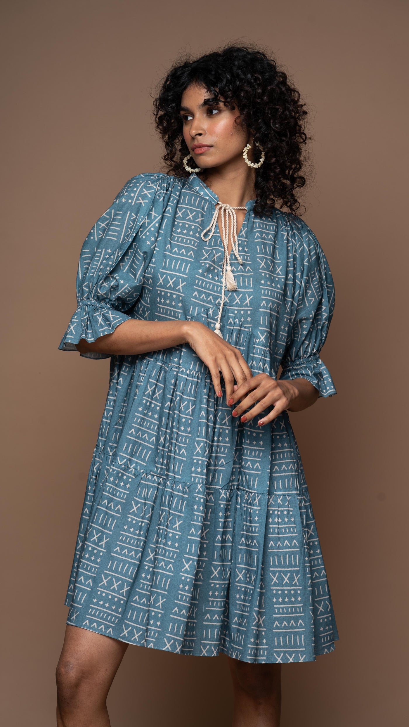 Pure Bliss Short Boho Dress in Back to Basics Pattern