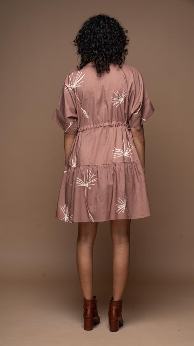 Effortless Chic Short Boho Dress in 'In Retrospect' Dandelion Pattern