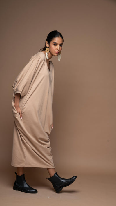 Wings of Style Jersey Dress - Champagne