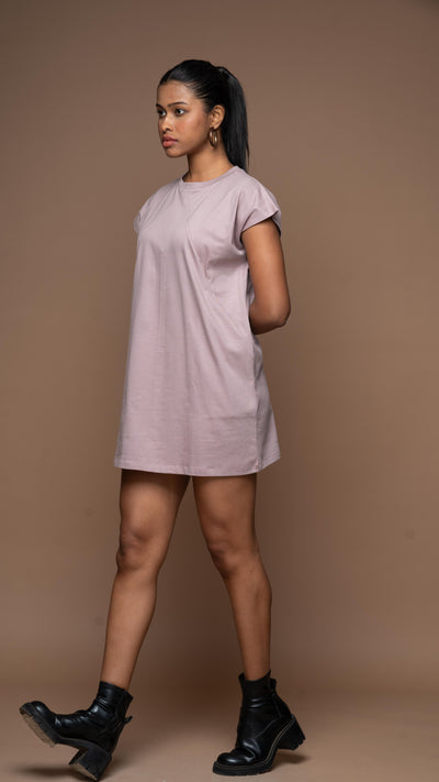 Tri-Cut Comfort Jersey Dress - Pale Mauve